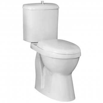 Nuie Comfort Height Close Coupled Toilet with Push Button Cistern - Soft Close Seat