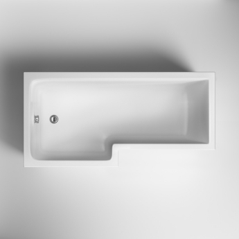 Nuie Square L-Shaped Shower Bath 1600mm x 700mm/850mm - Left Handed (inc Leg Set)