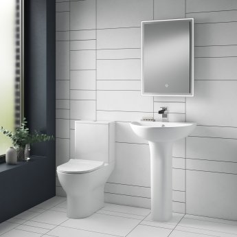 Nuie Freya Bathroom Suite Close Coupled Toilet and Basin 560mm - 1 Tap Hole