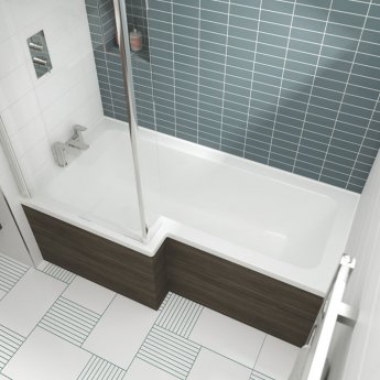 Nuie Square L-Shaped Shower Bath 1500mm x 700mm/850mm - Left Handed (inc Leg Set)