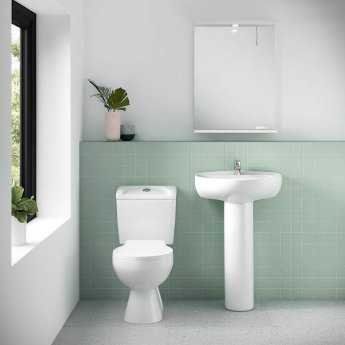 Nuie Melbourne Bathroom Suite with Close Coupled Toilet and Basin - 1 Tap Hole