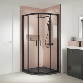 Rene Matt Black Quadrant Shower Enclosure - 6mm Glass