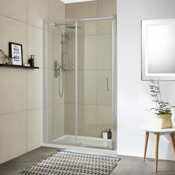 Nuie Rene Sliding Shower Door 1000mm Wide - 6mm Glass