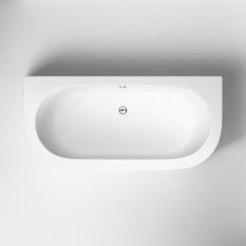 Nuie Shingle Double Ended Back to Wall Bath with Panel 1700mm x 750mm - White (inc Leg Set)