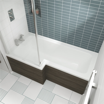 Nuie Square L-Shaped Shower Bath 1700mm x 700mm/850mm - Left Handed (inc Leg Set)