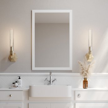 Orbit Classica Traditional Bathroom Mirror 900mm H x 600mm W - Chalk White