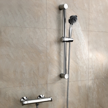 Orbit Entry Bar Mixer Shower with Adjustable Shower Riser Rail Kit - Chrome