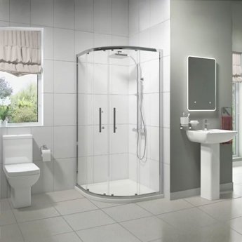 Pure Bathroom En-Suite with Quadrant Shower Enclosure - 800mm x 800mm