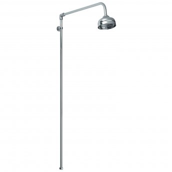 Nuie Beaumont Traditional Shower Riser Kit 4 Inch Fixed Head - Chrome