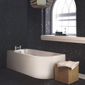 Nuie Crescent Back-to-Wall Bath incuding Panel 1700mm x 725mm - Left Handed (inc Leg Set)