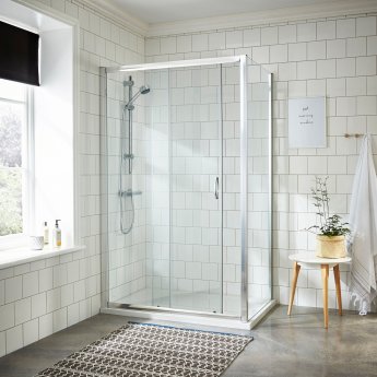 Ella Sliding Door Rectangular Shower Enclosure - 5mm Glass