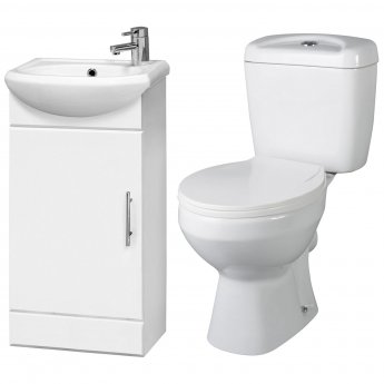 Nuie Melbourne Bathroom Suite with Floor Standing Vanity Unit 400mm - 1 Tap Hole