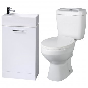 Nuie Melbourne Bathroom Suite with Floor Standing Vanity Unit 480mm - 1 Tap Hole