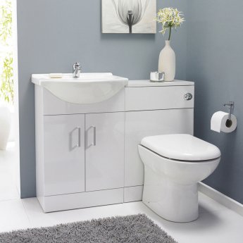 Nuie Saturn Combination Furniture Pack with Round Basin and WC Unit - 1 Tap Hole