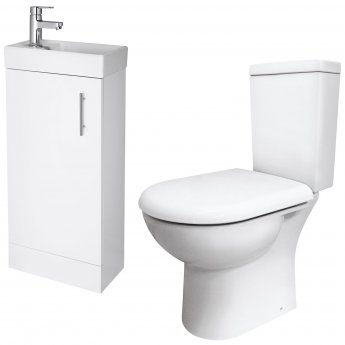 Nuie Bathroom Suite with Floor Standing Vanity 400mm - 1Tap Hole