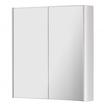 Prestige Arc 2-Door Mirror Bathroom Cabinet 600mm H x 500mm W - Gloss White