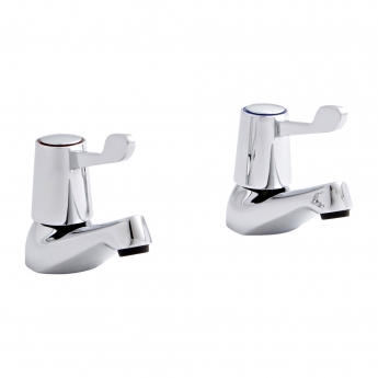 Prestige Leva 3/4 Bath Taps Pair - Chrome