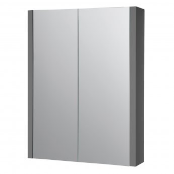 Prestige Purity Mirror Bathroom Cabinet 500mm Wide - Storm Grey Gloss