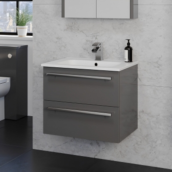 Prestige Purity 800mm 2-Drawer Wall Hung Vanity Unit