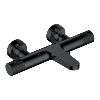 RAK Amalfi Thermostatic Wall Mounted Bath Shower Mixer Tap - Matt Black