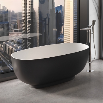 RAK Cloud Freestanding Bath 1400mm x 753mm - Matt Black