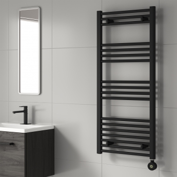 Reina Capo Black Electric Heated Towel Rail