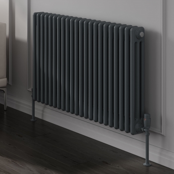 Reina Colona Anthracite Horizontal Traditional Column Radiator