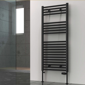 Reina Diva Black 25mm Heated Ladder Towel Rail