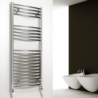 Reina Diva Chrome 25mm Heated Ladder Towel Rail