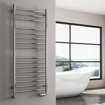 Reina Luna Flat Stainless Steel Heated Ladder Towel Rail