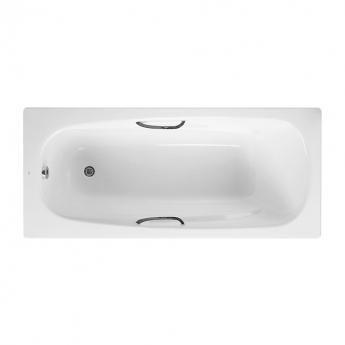 Roca Carla Single Ended Steel Bath with Grip Holes - 1700mm x 700mm - 2 Tap Hole