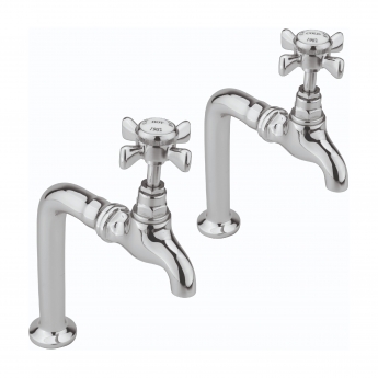 Sagittarius Churchmans Bib Sink Taps with Stands - Chrome