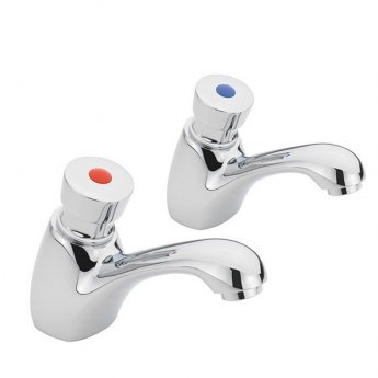 Sagittarius Contract Non-Concussive Basin Taps Pair - Chrome