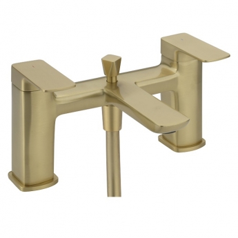 Sagittarius Ravenna Bath Shower Mixer Tap with Shower Kit Pillar Mounted - Brushed Brass