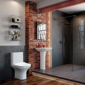 Signature Aztec Bathroom Suite Close Coupled Toilet and Basin 560mm - 1 Tap Hole