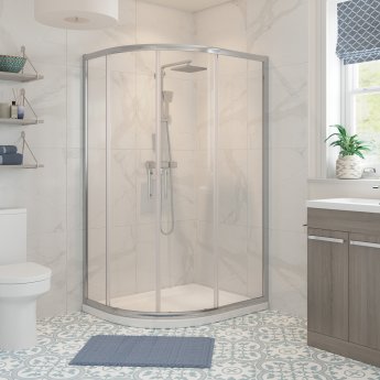 Signature Verve 2-Door Offset Quadrant Shower Enclosure - 6mm Glass