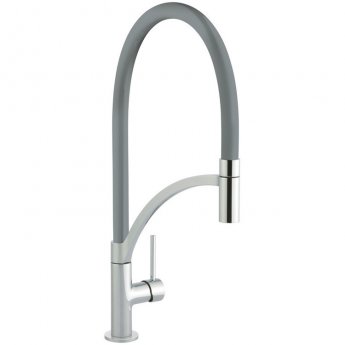 Prima Swan Neck Pull Out Single Lever Kitchen Sink Mixer Tap - Gun Metal