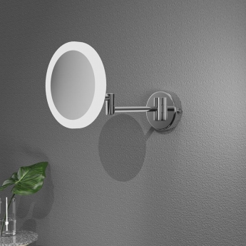 Signature Emily Round LED Cosmetic Frameless Bathroom Mirror - Chrome