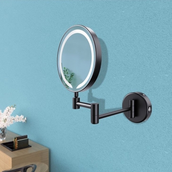 Signature Evelyn Round LED Cosmetic Bathroom Mirror - Black