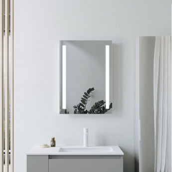 Signature Violet Front-Lit LED Bathroom Mirror with Demister Pad 700mm H x 500mm W