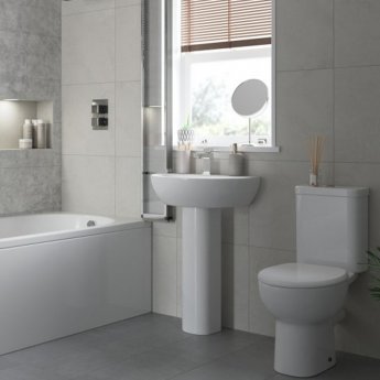 Signature Zeus Bathroom Suite Close Coupled Toilet and Basin 450mm - 1 Tap Hole