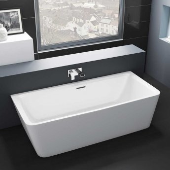 Delphi Kilmory Double Ended Back to Wall Bath 1800mm x 840mm - 0 Tap Hole (inc Leg Set)