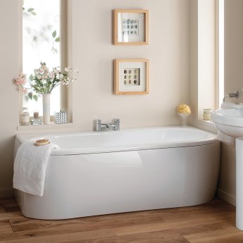 Delphi Curved Double Ended Back to Wall Bath 1700mm x 800mm - 0 Tap Hole (inc Leg Set)