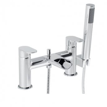 Delphi Ganton Bath Shower Mixer Tap with Shower Kit Pillar Mounted - Chrome