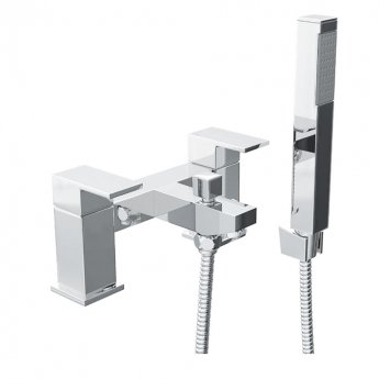 Delphi Hiron Bath Shower Mixer Tap with Shower Kit Pillar Mounted - Chrome