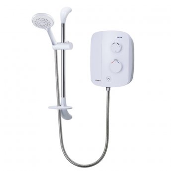 Triton Silent Running Thermostatic Power Shower - White/Chrome