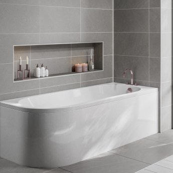 Trojan J Shaped Single Ended Bath 1700mm x 750mm Right Handed - No Tap Hole (inc Leg Set)