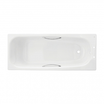 Twyford Shallow Single Ended Rectangular Antislip Bath with Grips 1700mm x 700mm 2 Tap Hole (inc Leg Set)