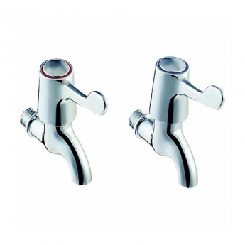 Twyford Sola 1/2 Lever Head Bib Taps Pair - Chrome