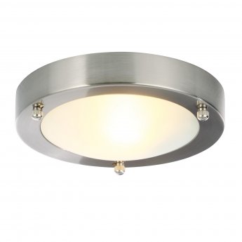 Verona Cane Round Flush Ceiling Light 180mm Wide - Chrome